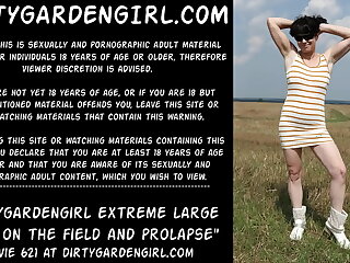 Dirtygardengirl take in ass extraordinary fat dildo on the field and prolapse