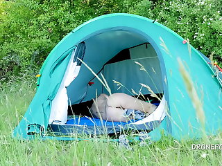 Naturist Cougar Alžběta in the tent